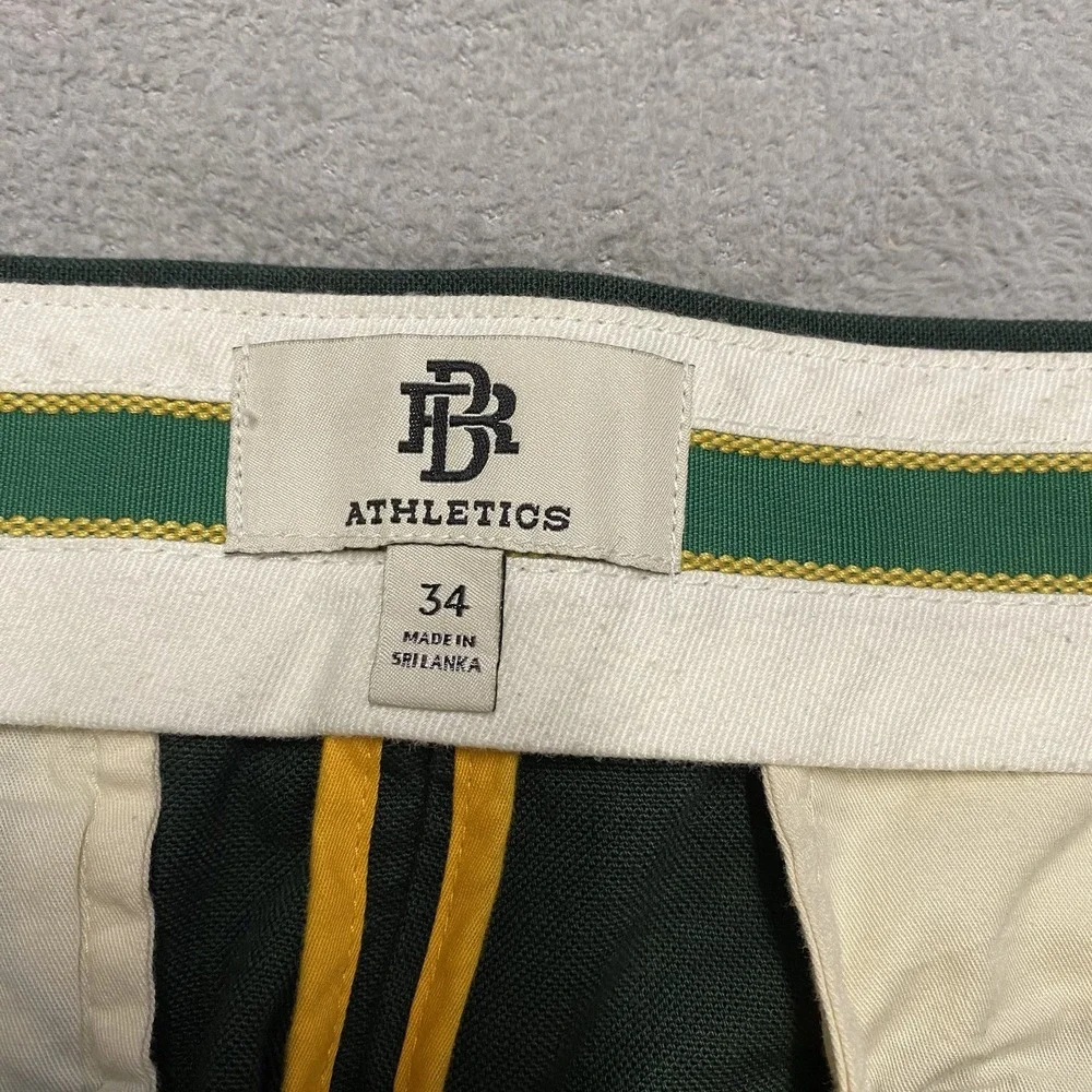 Banana Republic BR Athletics Pleated Pants Men 34‎ Green Side Cinch Trouser